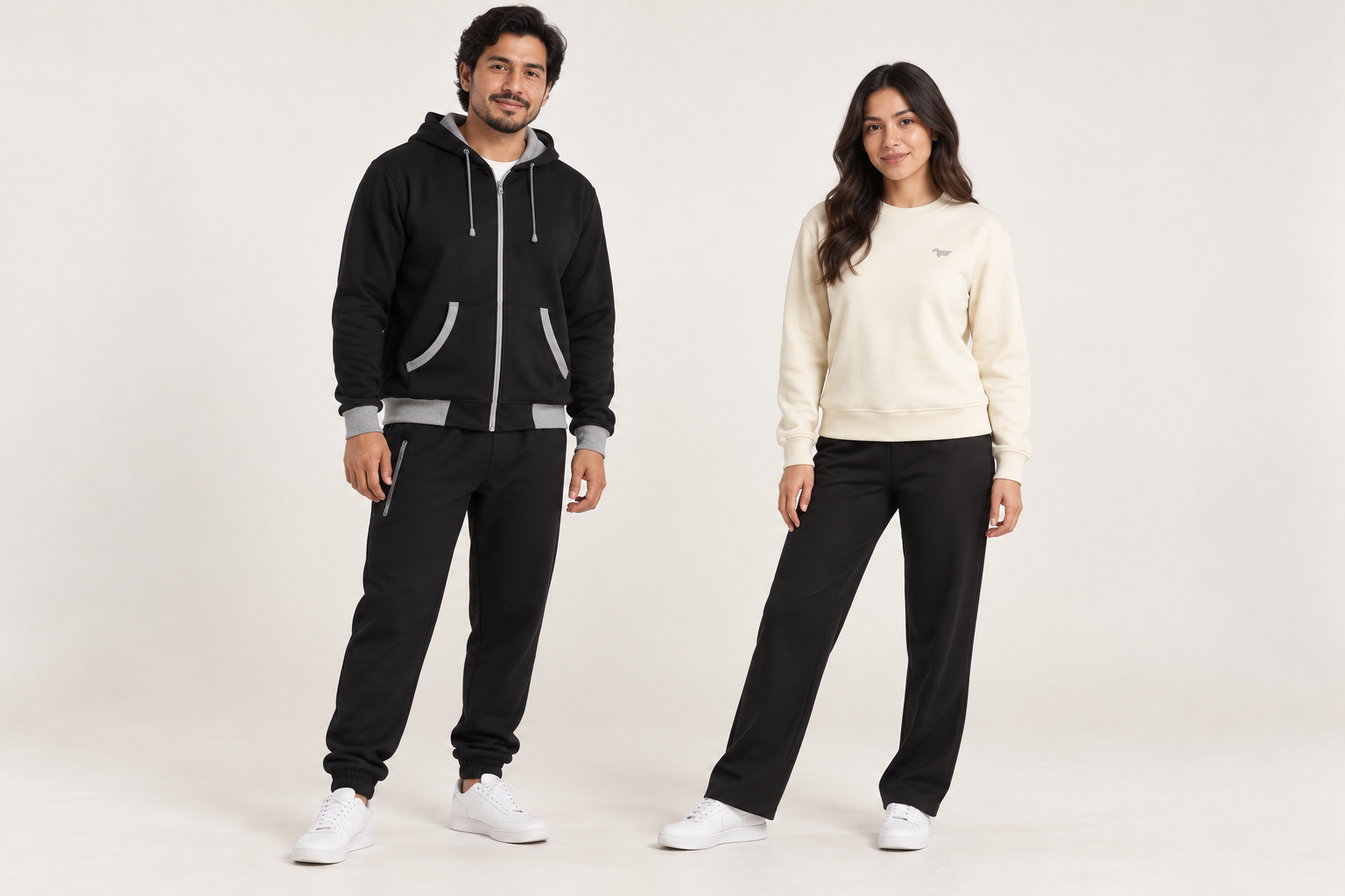 Modelos generados con IA basados en prendas diseñadas por Pegasus.